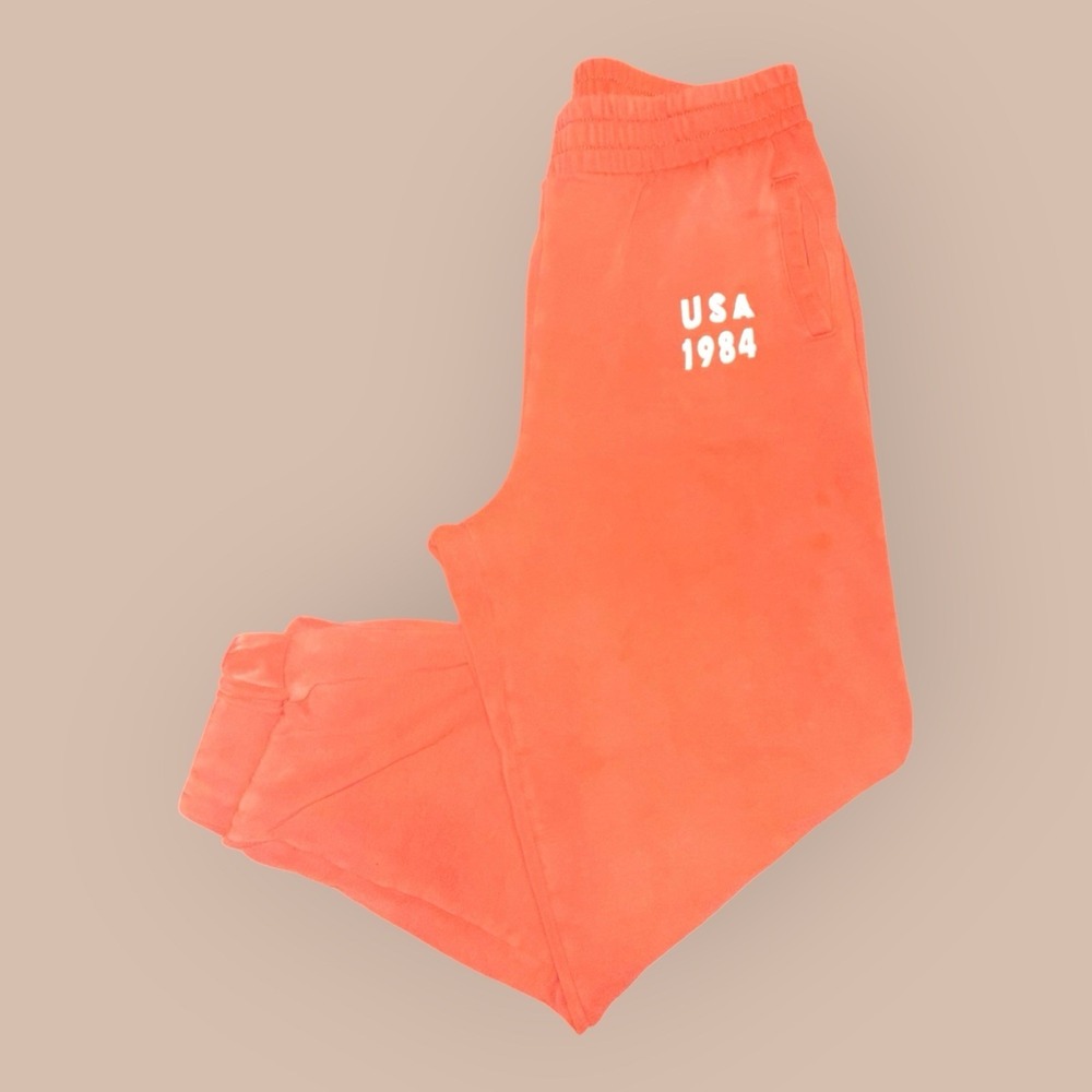 Lazy Sunday USA 1984 Jogger Sweatpants Women's Size L Orange/Terracotta